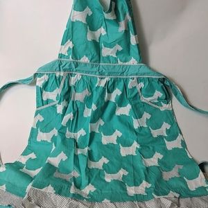 Mint Scotty Dog Polka Dots Anthropologie Apron